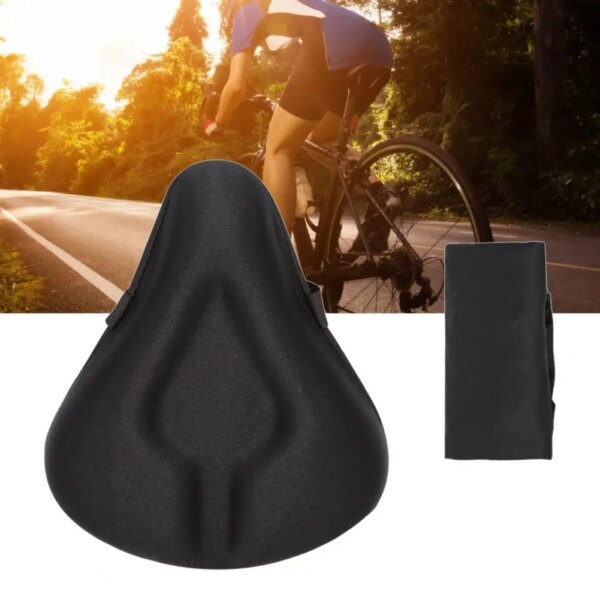 Tela de malla suave cómoda funda de asiento de bicicleta de silicona de alta estabilidad funda de sillín de bicicleta negra suave para bicicleta