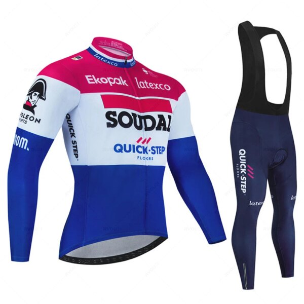 Soudal Quick Step Países Bajos primavera otoño manga larga hombres ropa de Ciclismo profesional de verano camiseta para bicicleta de montaña ropa Ciclismo