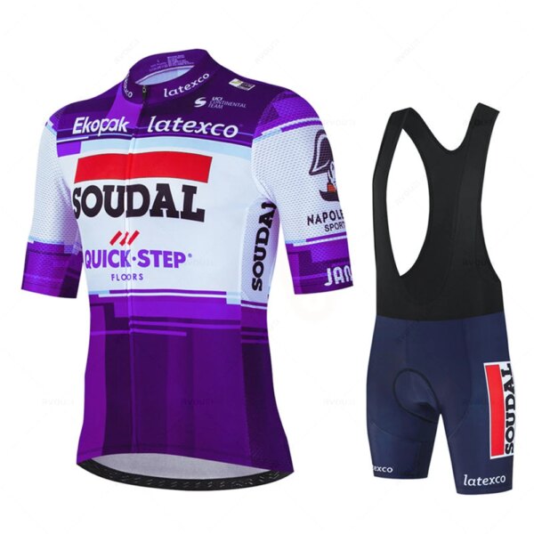 Soudal Quick Step-Conjunto de Jersey de Ciclismo profesional para equipo de verano, Ropa de bicicleta, Ropa de Ciclismo, Culotte corto para hombre