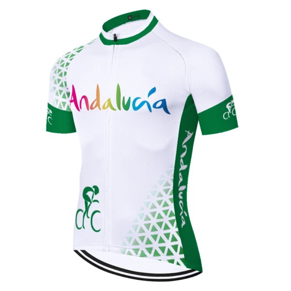 España Andalucía ciclismo jersey equipo bicicleta jersey verano transpirable secado rápido abbigliamento ciclismo estivo 2023 uomo