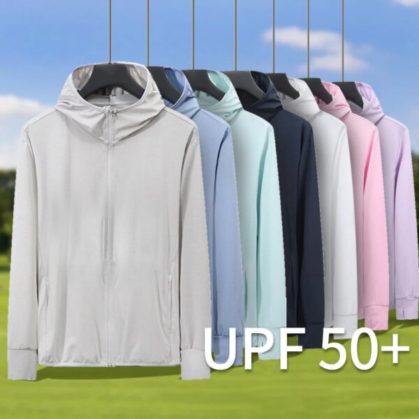Ropa deportiva de protección solar para hombre y mujer, ropa de ciclismo con capucha, abrigo delgado, gorra para el sol, chaqueta de verano de manga larga, Anti Uv transpirable