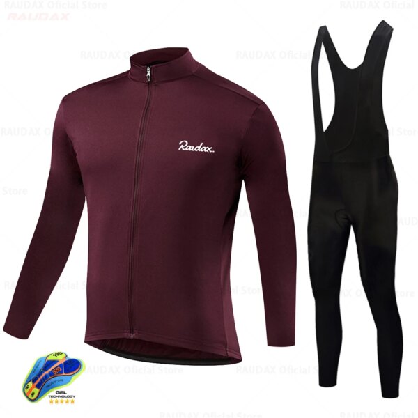 Primavera otoño ciclismo Jersey 2024 Raudax hombres ciclismo conjunto ropa de bicicleta de carreras traje transpirable ropa para bicicleta de montaña ropa deportiva