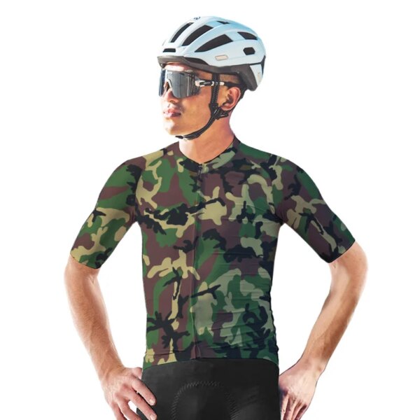 Stock Camo Bike Jersey Ciclismo Ciclismo manga corta bicicleta camisa Moto Kits Downhill verano Top al aire libre Camping ropa deportiva