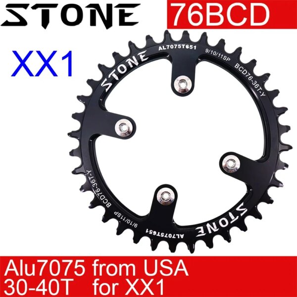 Plato de piedra 76 BCD para sram XX1 redondo 30T 32T 34 36 38T 40T diente MTB bicicleta ciclismo rueda de cadena placa dentada 76bcd