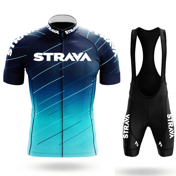 Conjuntos de ciclismo Strava, uniforme de bicicleta, conjunto de Jersey de ciclismo de verano, camisetas de bicicleta de carretera, ropa de bicicleta MTB, traje de ropa de ciclismo clásico