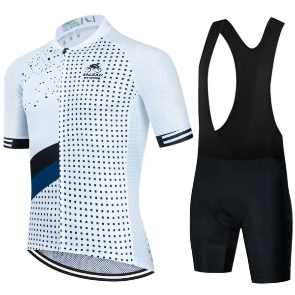 Jersey de verano 2023, Ropa de bicicleta para hombre, pantalones de Ciclismo, uniforme de Gel, traje corto con pechera, Tricuta, Ropa de montaña, conjunto de pantalones cortos de Ciclismo Mtb