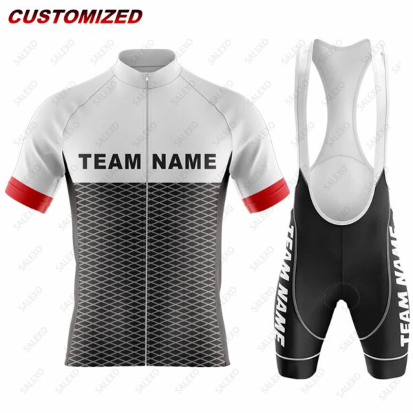 Conjunto de Jersey de Ciclismo con nombre personalizado para hombre, Ropa deportiva para bicicleta, traje de carretera, pantalones cortos con pechera, Maillot, Ropa de Ciclismo para Hombre