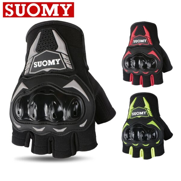 Guantes sin dedos para motocicleta para hombre y mujer, guantes de motociclista para Motocross, accesorios de medio dedo para verano