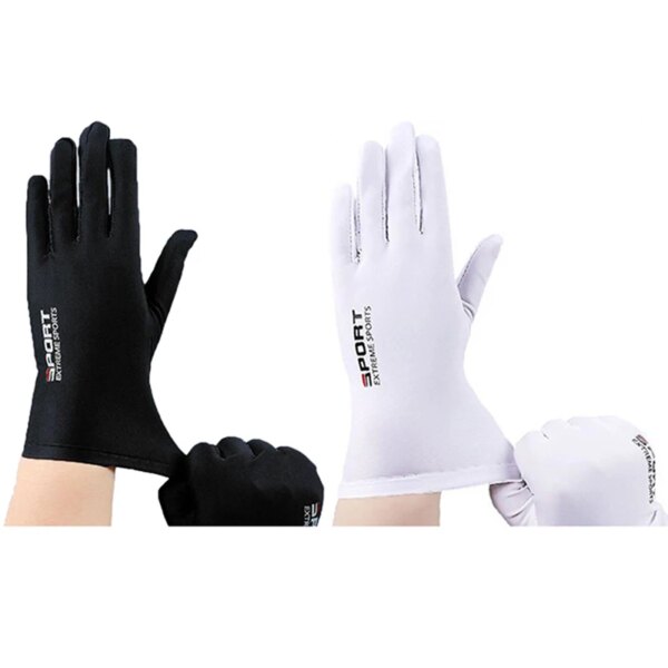 Guantes de verano para hombre, guantes de seda helada para conducir, guantes de pesca, guantes transpirables para ciclismo y senderismo, guantes con dedos completos