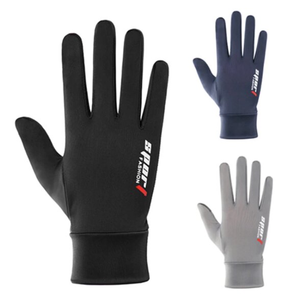 Guantes de verano para hombre y mujer, guantes deportivos para Fitness, pesca, ciclismo, seda helada, transpirables, elásticos, protección solar, guantes de conducción con pantalla táctil