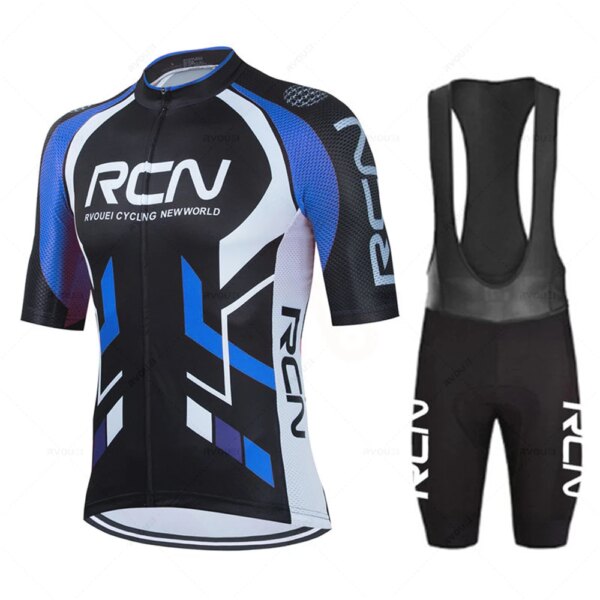 Verano Pro Team Rcn Ciclismo Jersey conjunto 19D bicicleta pantalones cortos conjunto MTB Ropa Ciclismo hombres manga corta bicicleta camisas Maillot Ropa