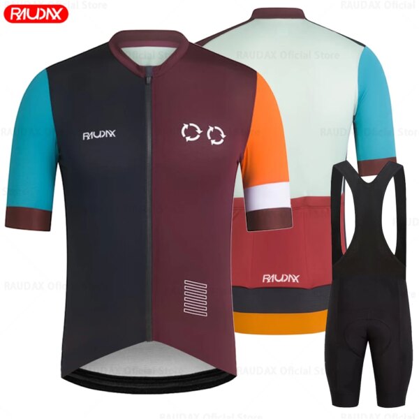 Ropa de Ciclismo de manga corta para verano, Ropa para bicicleta de montaña, camisetas para deportes al aire libre, conjunto de Ropa de Ciclismo, pantalones cortos con pechera para triatlón