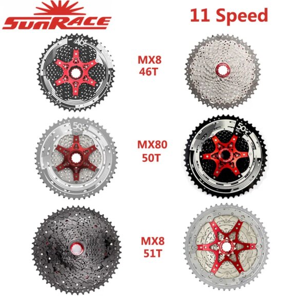 SunRace CSMS8 CSMX8 MX80 11 velocidades gran relación cassette para bicicleta de montaña rueda libre 11-42T 11-46T 11-50T 11-51T