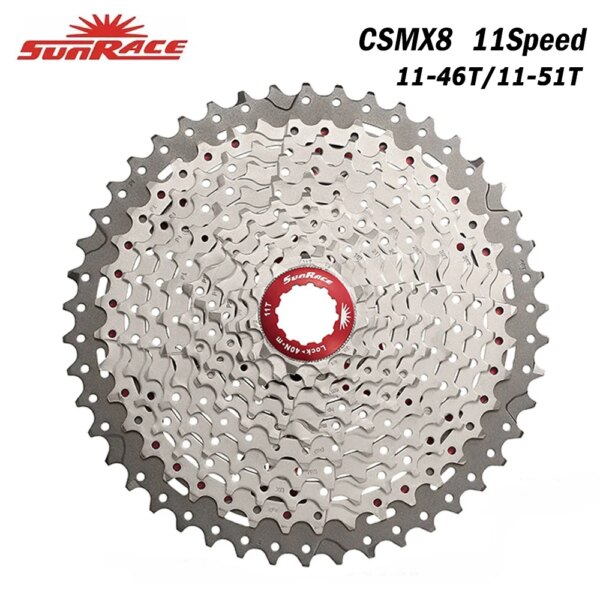 SunRace CSMX8 Cassete 11 velocidades gran relación MTB bicicletas Cassette rueda libre 11-46T 11-51T piñones de bicicleta de montaña para SHIMANO/SARM