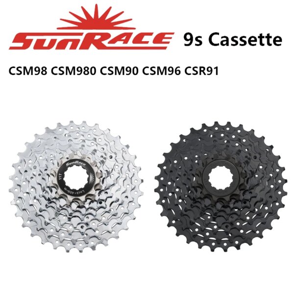 Sunrace-Cassette de 9 velocidades para bicicleta de montaña, CSM98 CSM980 CSM90 CSM96 11-32/11-34/11-36/11-40T CSR91 12-25/11-28T