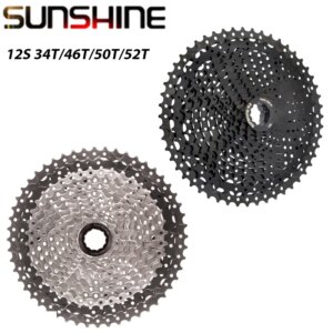 Sunshine-Cassette de rueda libre de 12 velocidades, 11-34T, 46T, 50T, 52T, Compatible con HG Freehub para bicicleta de montaña MTB, 12V, M6100, M7100