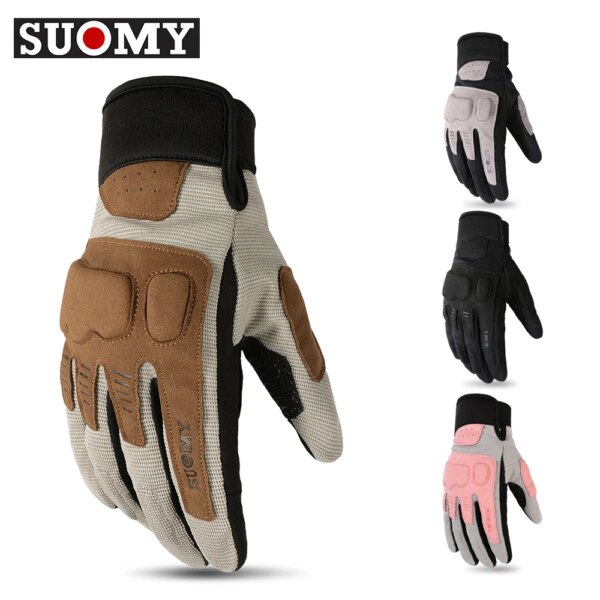 Suomy Suomy Macaron hombres mujeres Guantes de motocicleta transpirables Motocross Racing moto Guantes de montar Guantes de ciclismo con pantalla táctil