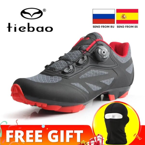 TIEBAO-zapatos de ciclismo para hombre, botas para bicicleta de montaña, tacos, zapatillas ligeras para bicicleta de montaña, calzado para ciclismo, entrega en España/Rusia