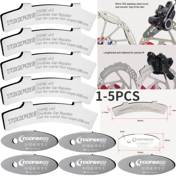 TOOPRE-pastillas de freno de disco de bicicleta de montaña, herramienta de ajuste, Kit de reparación de ciclismo, espaciador de alineación de Rotor, 1-5 uds.