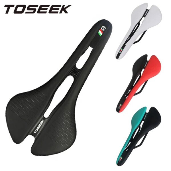 TOSEEK-sillín de bicicleta de carreras, asiento de bicicleta de montaña y carretera, ergonómico, hueco, cojín, accesorios para bicicleta