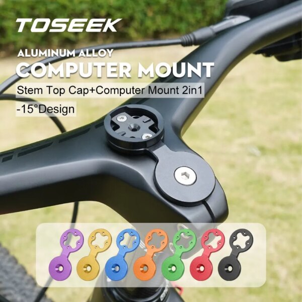 TOSEEK MTB manillar integrado tapa de auriculares con soporte de computadora para Gramin Bryton Wahoo accesorios de computadora de bicicleta