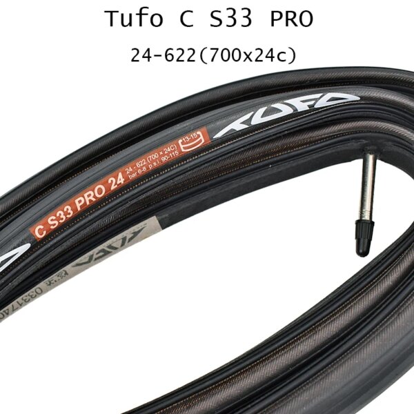 TUFO C S33 PRO neumático tubular para bicicleta de carretera 24-622(700x24c) 90-115psi neumático de bicicleta neumático de piñón fijo 28\