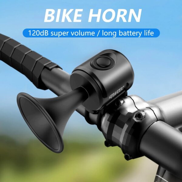 TWOOC bocina electrónica para bicicleta sonido de advertencia fuerte batería CR2032 120dB IPX4 impermeable adecuado para bicicleta de carretera y montaña