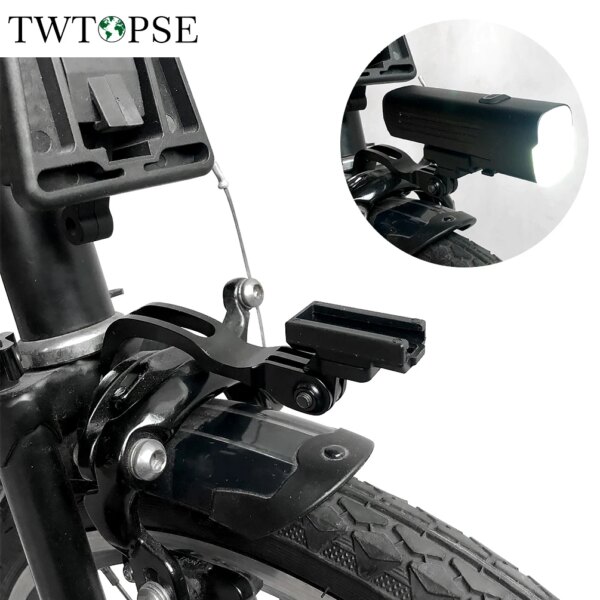 Soporte de montaje de luz de bicicleta TWTOPSE para ROCKBROS Gaciron Light apto para bicicleta plegable Brompton 3SIXTY PIKES Dahon FNHON Crius