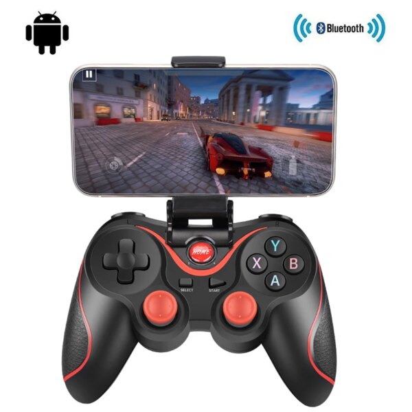 Terios-Joystick inalámbrico compatible con Bluetooth 3,0, controlador de juegos, Control de juegos para tableta, PC, teléfono inteligente Android