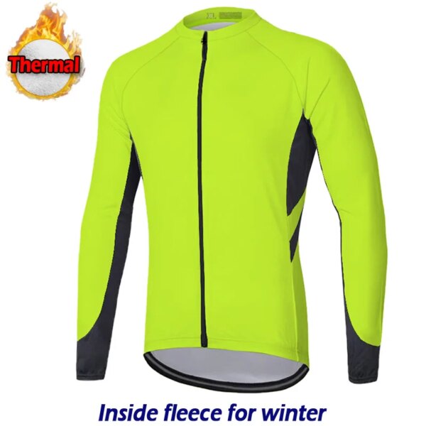 Ropa térmica de ciclismo de lana, chaqueta de manga larga, Jersey cálido, bicicleta para montar al aire libre, equipo profesional, MTB, deporte de montaña, ropa de invierno