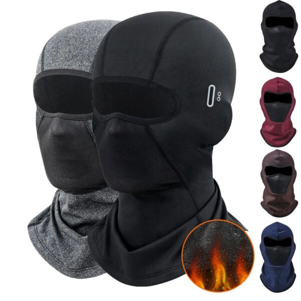 Pasamontañas térmico de invierno para ciclismo, mascarilla facial completa, cálida, para deportes al aire libre, motocicleta, esquí, pesca, caza, bufanda de lana, gorro, Bandana