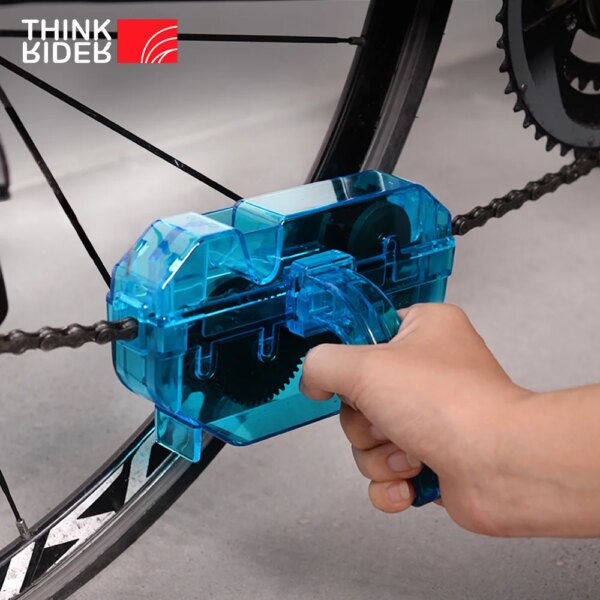 ThinkRider limpiador de cadena, limpieza de bicicleta, cepillo de cadena 3D, juego de herramientas de lavado, protección de bicicleta MTB, cadena de bicicleta de aceite para montaña