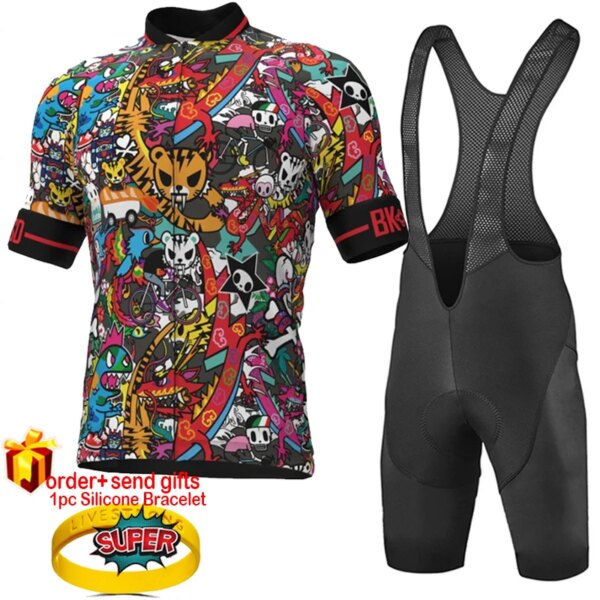 Tokidoki Tiger-Camiseta de ciclismo de manga corta para hombre, traje deportivo, ropa de montar, pantalones cortos con pechera