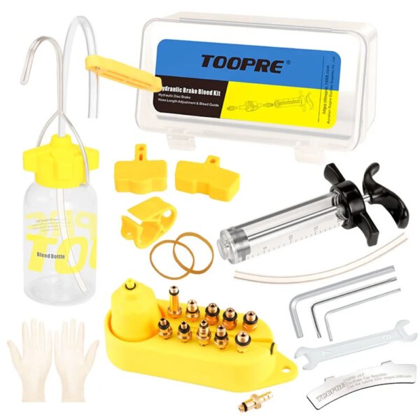 Toopre-Kit de purga de aceite de freno de disco hidráulico de bicicleta, herramienta para Magura Sram Tektro MTB, Kit de purga de freno de bicicleta de carretera, herramientas de reparación