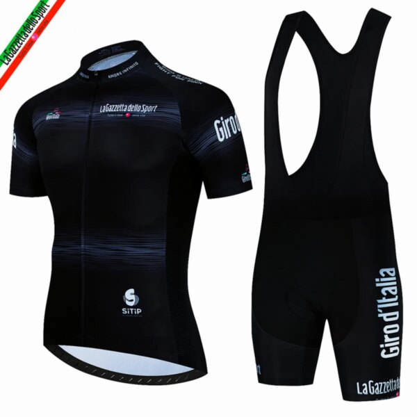 Conjuntos de Jersey de ciclismo Tour De Giro D'ITALIA de manga corta para hombre, conjunto de Jersey de ciclismo Anti-UV, ropa de ciclismo para equipo profesional