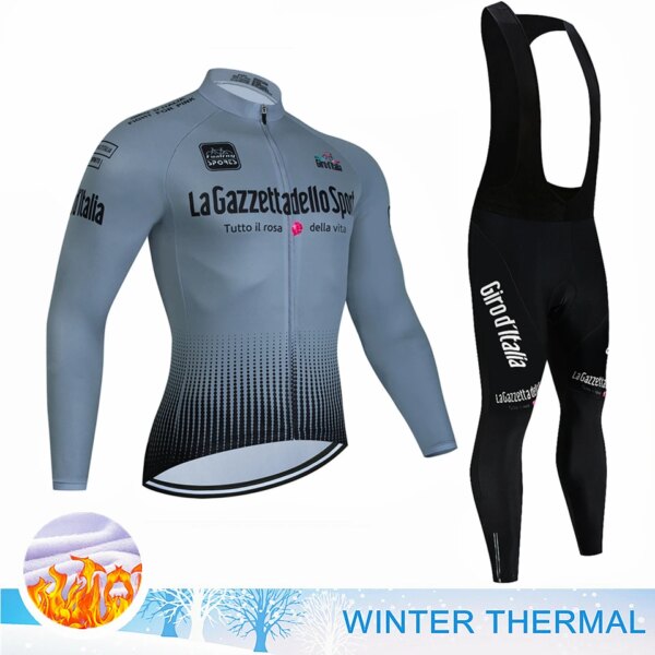 Conjuntos de Jersey térmico de Ciclismo del Tour Giro d'Italia, Ropa de Ciclismo de montaña, pantalones con pechera, conducción al aire libre, Invierno