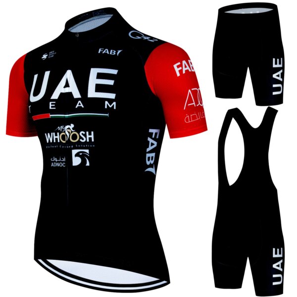 Ropa de ciclismo UAE Tricuta para hombre, uniforme de bicicleta de montaña y carretera, babero, blusa, camisa, chaqueta, pantalones cortos de Mtb, Jersey de ciclo, ropa deportiva