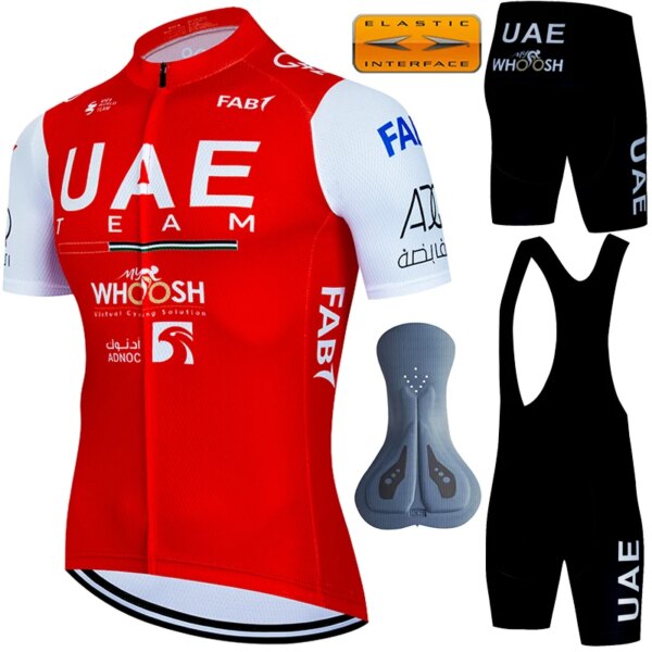 Jersey de ciclismo de los Emiratos Árabes Unidos, pantalones cortos de verano 2024, ropa con pechera para hombre, chaqueta y pantalones de Gel para bicicleta de montaña, ropa deportiva para hombre, conjuntos para hombres