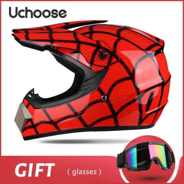 UCHOOSE-casco De motocicleta profesional para Motocross todoterreno, gafas De regalo para niños