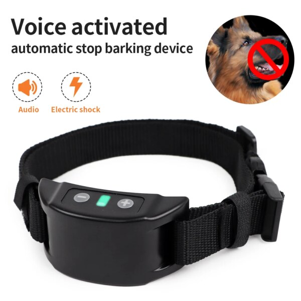 Collares de entrenamiento para perros recargables por USB, Collar antiladridos automático, seguridad estática, choque, 7 niveles de sensibilidad, Collar de nailon, suministros para mascotas