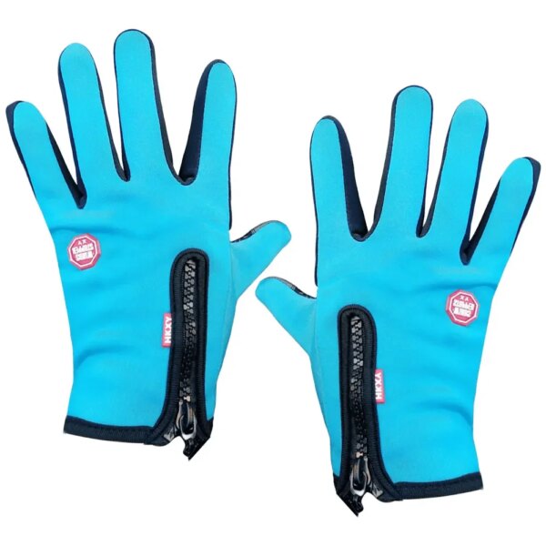 Guantes de esquí térmicos Unisex, resistentes al viento, con cremallera, guantes de esquí, impermeables, de felpa, para ciclismo, pantalla táctil, actividades al aire libre