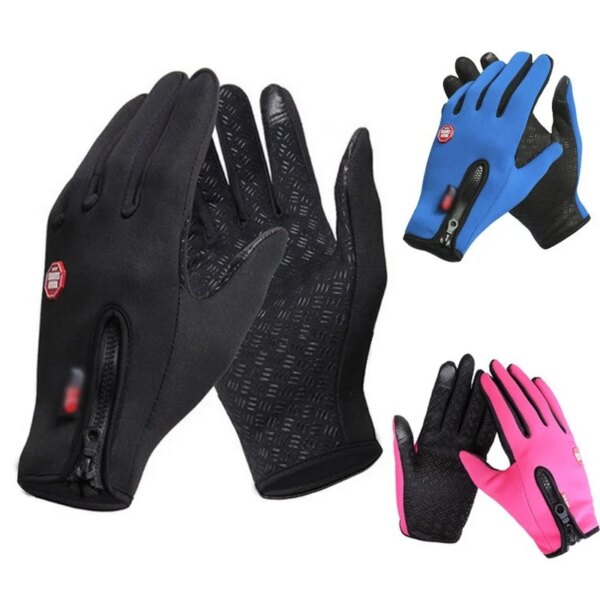 Unisex pantalla táctil invierno térmico cálido ciclismo bicicleta esquí al aire libre Camping senderismo motocicleta guantes deportes dedo completo