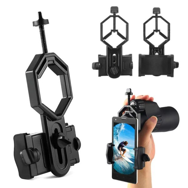 Adaptador Universal para teléfono móvil, montaje con Clip, Binocular, Monocular, telescopio, soporte para teléfono, ocular