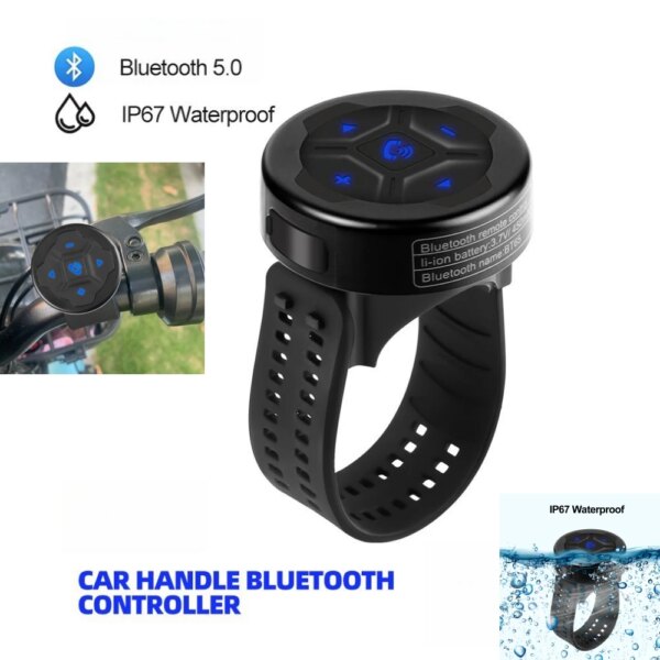 Control remoto inalámbrico inteligente Universal, controlador multimedia Bluetooth 5,0 resistente al agua para casco, auricular, manillar de motocicleta y bicicleta