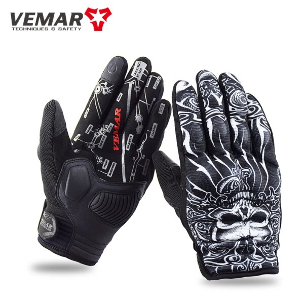VEMAR guantes de Moto de carreras con dedos completos luva motoqueiro guantes moto motocicleta luvas de moto ciclismo Motocross guantes gants