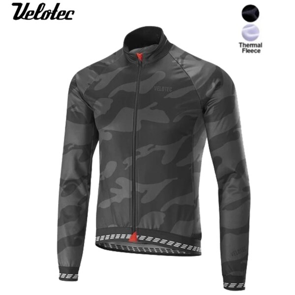 Velotec-Conjuntos de Jersey de ciclismo para hombre, ropa térmica de lana de manga larga, Maillot de ciclismo, conjunto de bicicleta de carretera, ropa de montaña