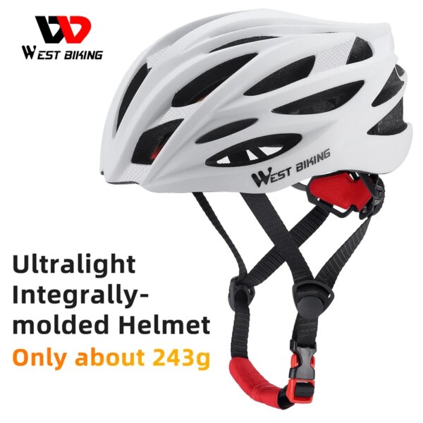 WEST BIKING-casco de bicicleta para adulto, casco de ciclismo integral ultraligero para hombre y mujer, accesorios cómodos para bicicleta de montaña y carretera