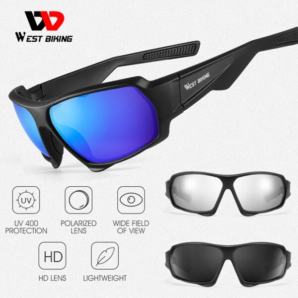 WEST BIKING-gafas de ciclismo polarizadas para hombre y mujer, lentes UV 400, para deportes al aire libre, gafas para bicicleta