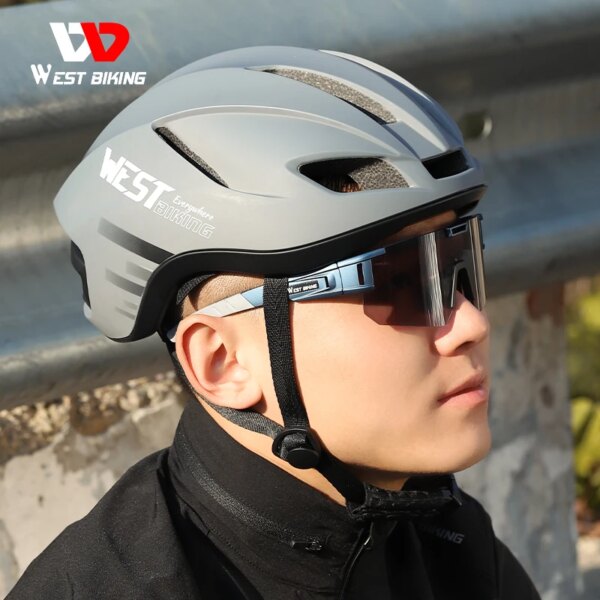 WEST BIKING-casco aerodinámico ligero para ciclismo, casco de carreras integrado para bicicleta de montaña y carretera, gorros de seguridad aerodinámicos multicolores