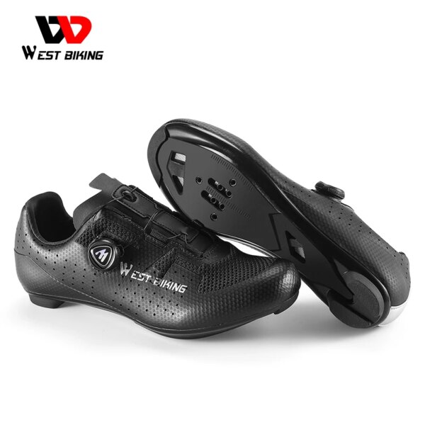 WEST BIKING-zapatos de ciclismo para deportes al aire libre, zapatillas con suela de nailon, ligeras, profesionales y cómodas